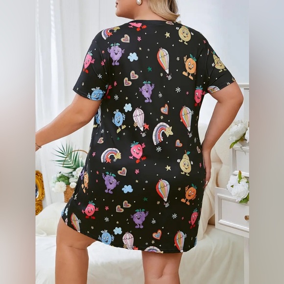 Happy Friends Plus Size Nightgown - Picture 4 of 4